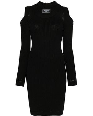 Balmain Logo-Patch Mini Dress - Black