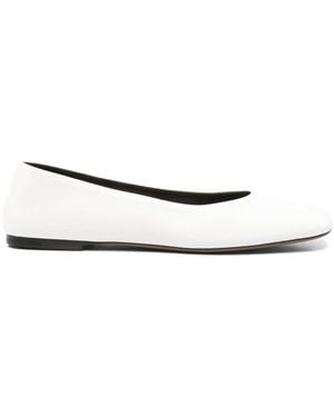 The Row Teo Ballet Flats - White