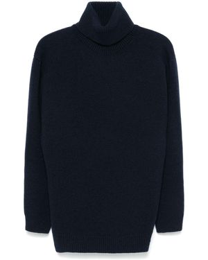 Miu Miu Intarsia-Knit Logo Jumper - Blue