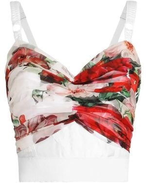Dolce & Gabbana Flower Print Top - Red