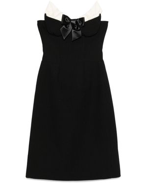 ShuShu/Tong Bow-Detail Bustier Mini Dress - Black