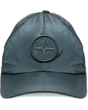 Stone Island Logo-Patch Baseball Cap - Blue