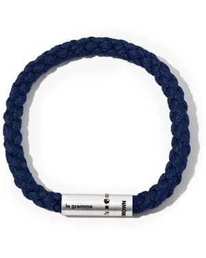Le Gramme X Orlebar Sterling Le 7G Brushed Nato Cable Bracelet - Blue