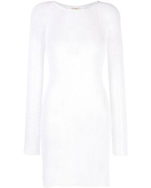 Ambra Maddalena Andy Open-Knit Mini Dress - White