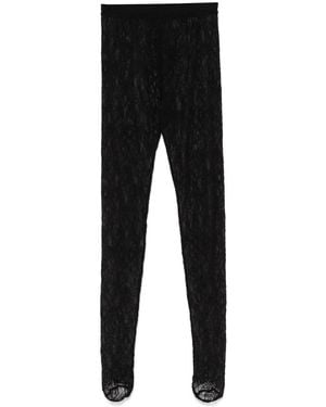 Wardrobe NYC Lace Stirrup Tights - Black