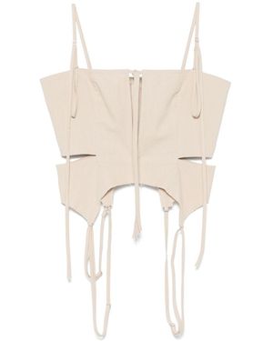 Elena Velez Keyhole Corset Top - White