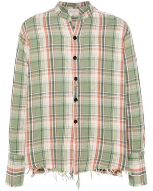 Greg Lauren Army Plaid Studio Shirt - Green