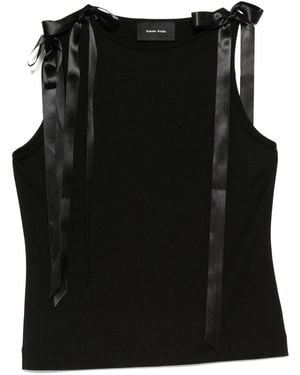 Simone Rocha Bow Ribbon Tank Top - Black