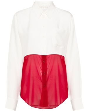 Peter Do White And Red Paneled Silk Shirt - Women's - Silk