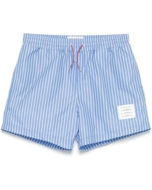 Thom Browne Pinstriped Swim Shorts - Blue