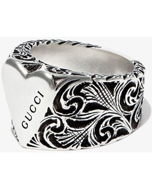 Gucci Sterling Heart Ring - Grey