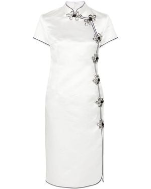 Huishan Zhang Manon Satin Midi Dress - White