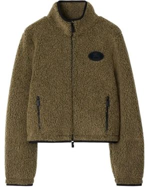 Burberry Fleece Cropped Jacket - Green