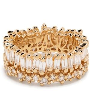 Suzanne Kalan 18Kt Short Stack Diamond Eternity Ring - Metallic