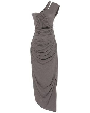 Elena Velez Twisted Slip Midi Dress - Gray