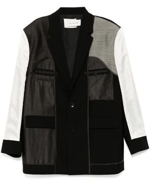 Feng Chen Wang Patchwork Blazer - Black