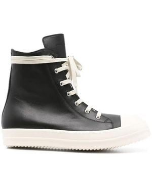 Rick Owens Leather Trainers - Black