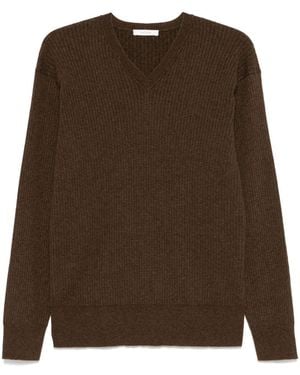 The Row Cashmere Blend V-Necked Jumper - Brown