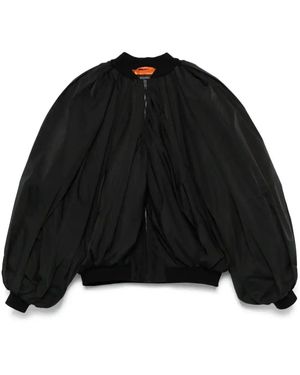 Balenciaga Draped Bomber Jacket In Technical Micro-faille in