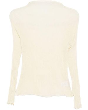 Issey Miyake Semi-Sheer Blouse - Natural
