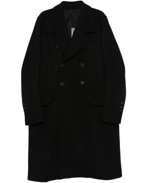 Rick Owens Officer Double-Breasted Coat - Black