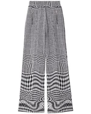 Burberry Warped Houndstooth Jacquard Wool-Blend Trousers - Grey