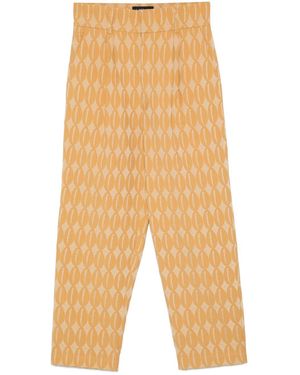 LABRUM LONDON Jacquard Straight Trousers - Yellow