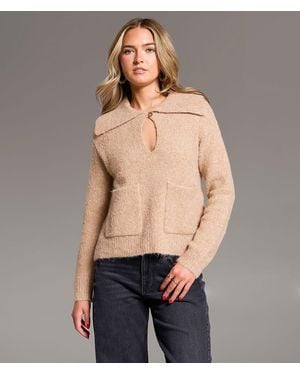 BKE Shawl Collar Sweater - Brown