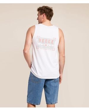 Veece Sky Glitch Tank Top - White