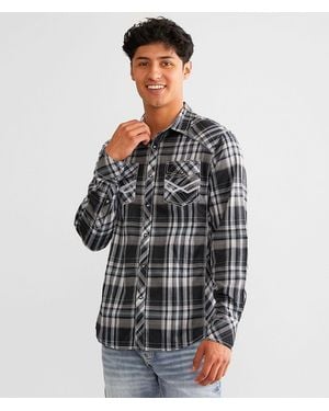 BKE Plaid Standard Stretch Shirt - Gray