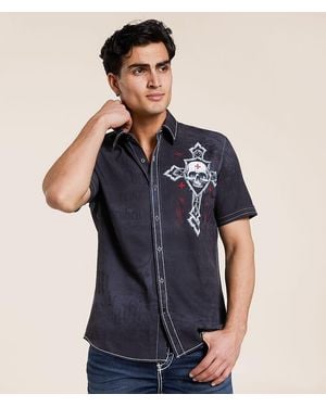 Affliction Endless Faith Stretch Shirt - Blue