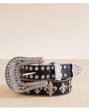 BKE Studded Glitz Leather Belt - Black