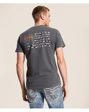 Old Row 80S Camo Flag T-Shirt - Gray