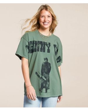 Merch Traffic Johnny Cash Oversized Band T-Shirt - Green