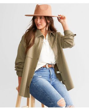 BKE Quilted Shacket - Blue