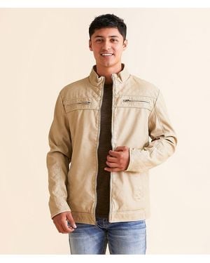 Buckle Black Quilted Pleather Jacket - Natural