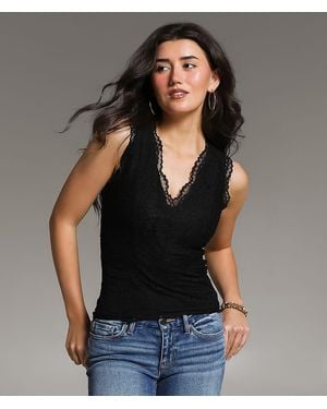 BKE Lace Tank Top - Black