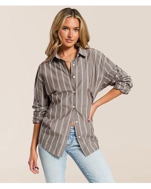 Z Supply Seaport Striped Shirt - Gray
