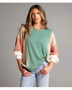 BKE Color Block Top - Green