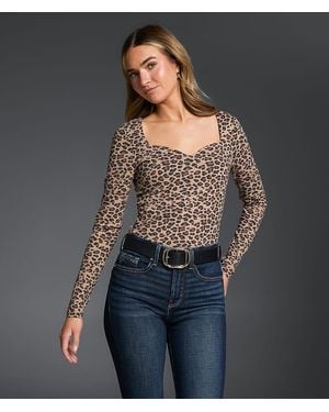 Buckle Black Leopard Print Shaping & Smoothing Top - Gray