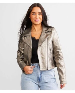 Willow & Root Metallic Moto Jacket - Gray