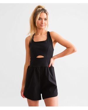 BKE Strappy Cut-Out Romper - Black