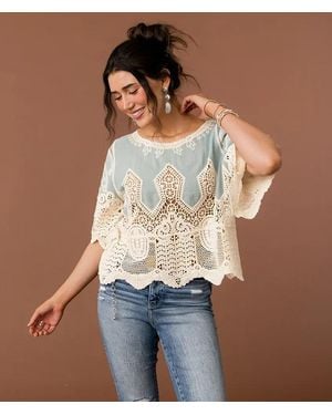 Gimmicks Crochet Boxy Top - Brown