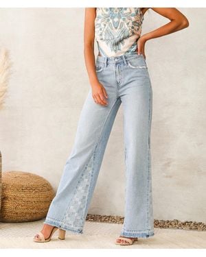 Flying Monkey High Rise Wide Leg Jean - Blue