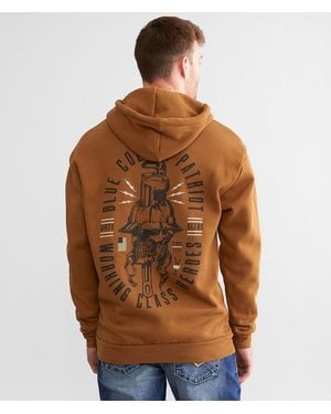 Howitzer Collar Dirty Deeds Hooded Sweatshirt - Brown