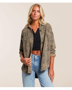 Z Supply All Day Leopard Print Jacket - Brown