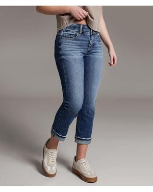 BKE Gabby Cuffed Stretch Capri Jean - Blue