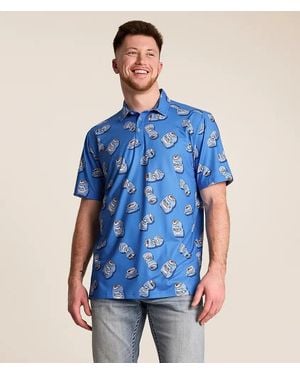 Tropical Bros Busch Light Crushed Cans Polo - Blue