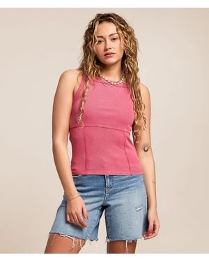 Gilded Intent Washed Tank Top - Red