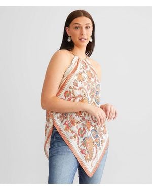 Daytrip Floral Chiffon Handkerchief Tank Top - Multicolor